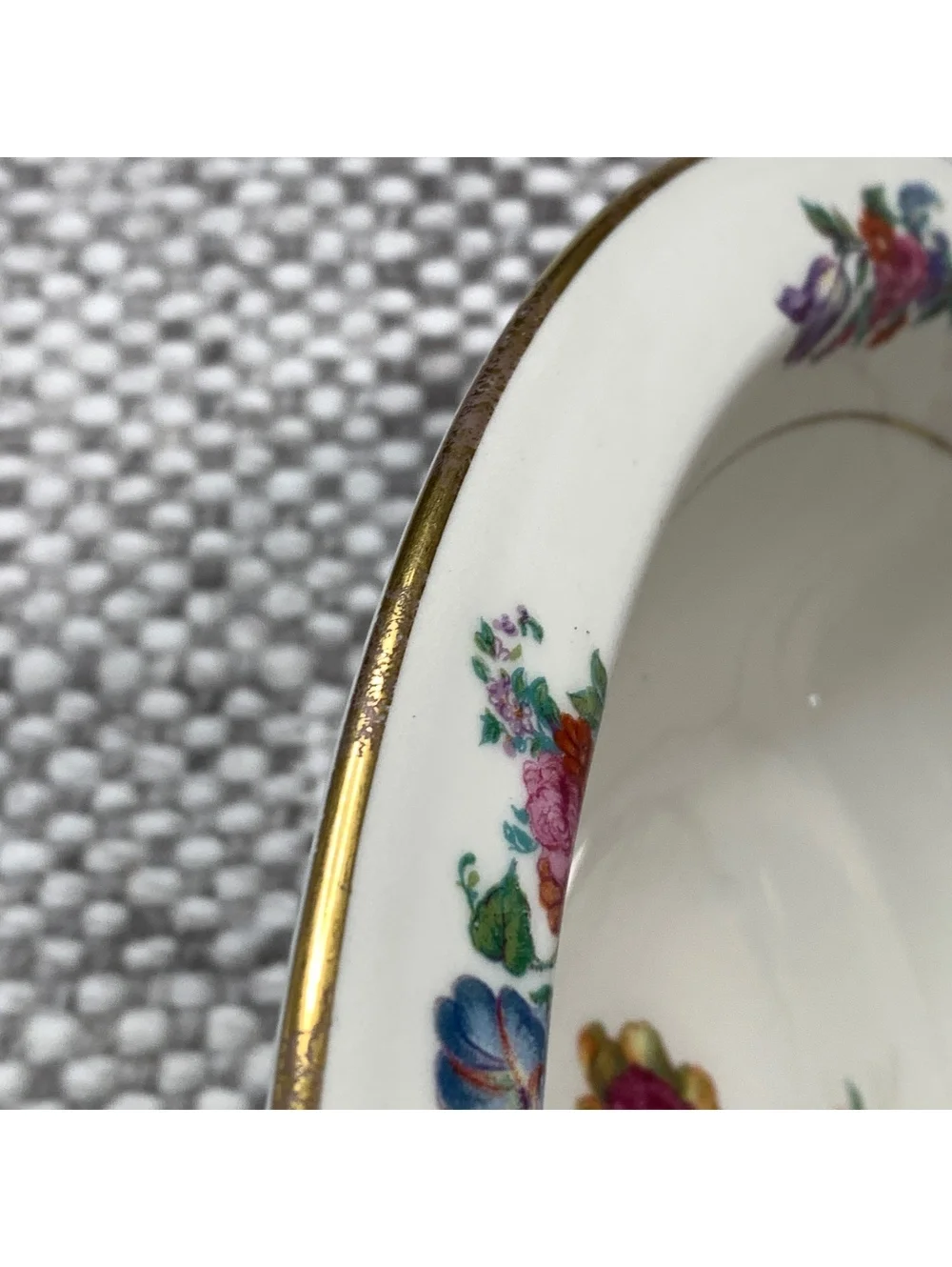 Lamberton China‎ Floral Oval Serving Bowl with Gold Trim